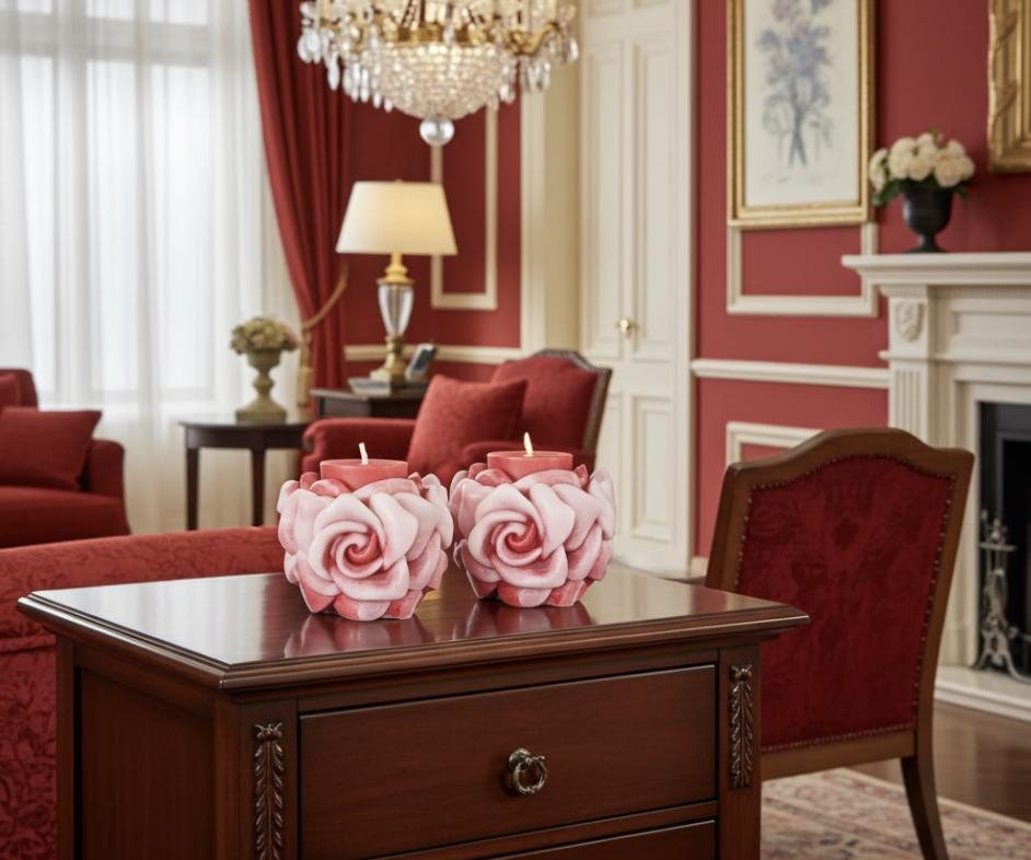Chubby Roses Are Red Candles, 3D Crown Frosted Petal Tips, 2pc set!