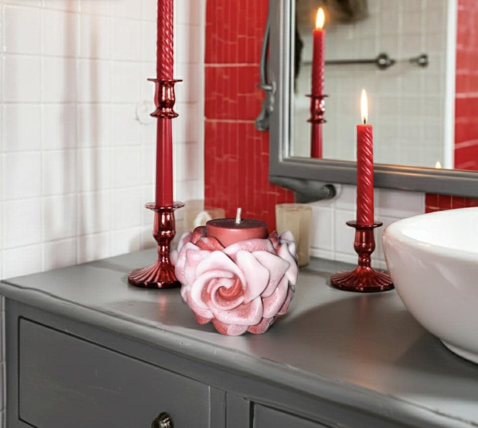Chubby Roses Are Red Candles, 3D Crown Frosted Petal Tips, 2pc set!