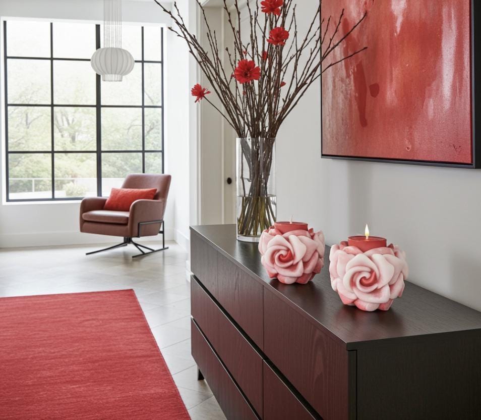 Chubby Roses Are Red Candles, 3D Crown Frosted Petal Tips, 2pc set!