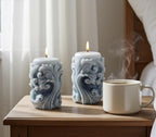 Whimsical Swirls Candles, 3D Crown Frosted Moldings, 2pc set!