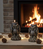 Mystical Owl Candles, 3D Frosted Moldings, 2pc set!