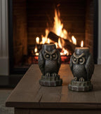 Mystical Owl Candles, 3D Frosted Moldings, 2pc set!