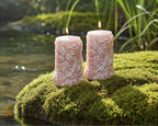 Whimsical Stars Candles, 3D Frosted Whimsical White Moldings, 2pc set!