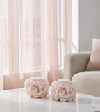 3D Crown Edged Chubby Rose Candles, Fairy Pink, 2pc set!