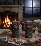 Skull Reptile Wrapped Candles, 3D Copper Red Roses (2pc Set)