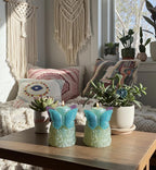 Whimsical Butterfly Candles, 3D Frosted Moldings, 2pc set!