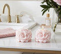 3D Crown Edged Chubby Rose Candles, Fairy Pink, 2pc set!