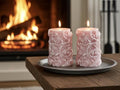 Whimsical Stars Candles, 3D Frosted Whimsical White Moldings, 2pc set!