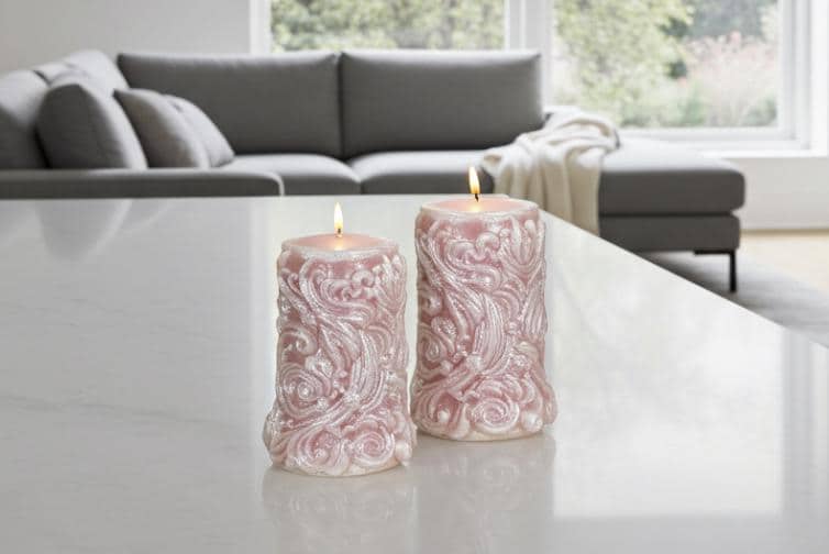 Whimsical Stars Candles, 3D Frosted Whimsical White Moldings, 2pc set!