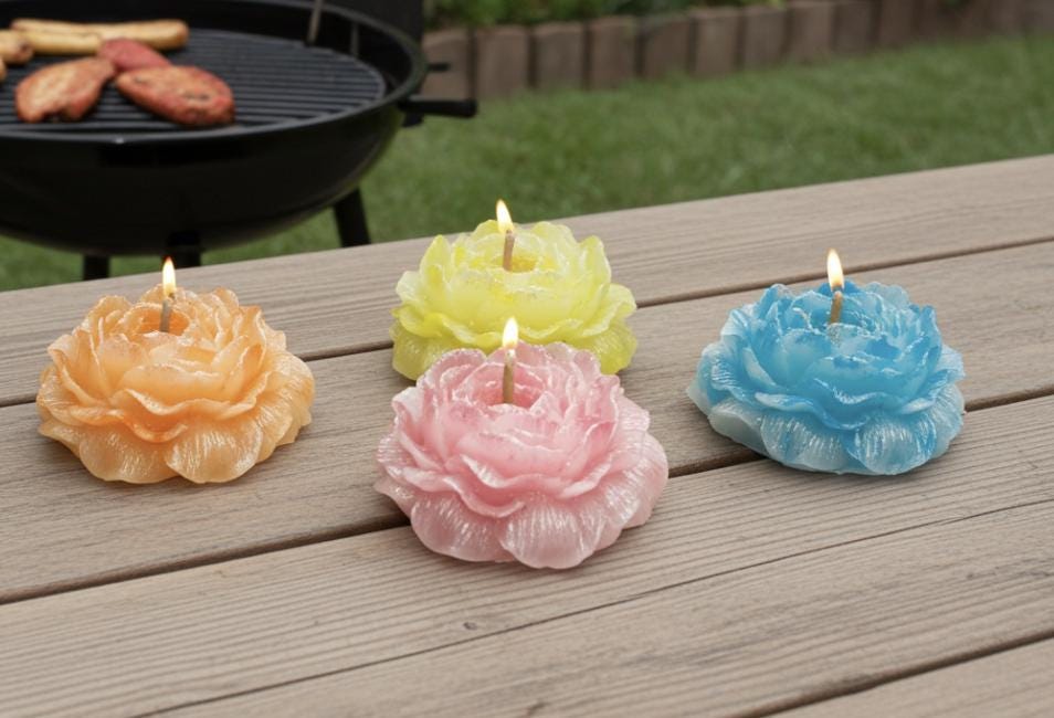 Prosperous Peonies, 3D Frosted Petal Tips, 4 pc set!