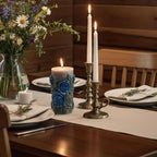 3D Floral Peaking Meadow Candle Set, Spring Green Leaves