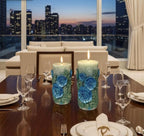 3D Floral Peaking Meadow Candle Set, Spring Green Leaves
