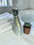 Siamese Cat Candle – Seal Point Wax Figurine, Mica Powder Dye Home Decor