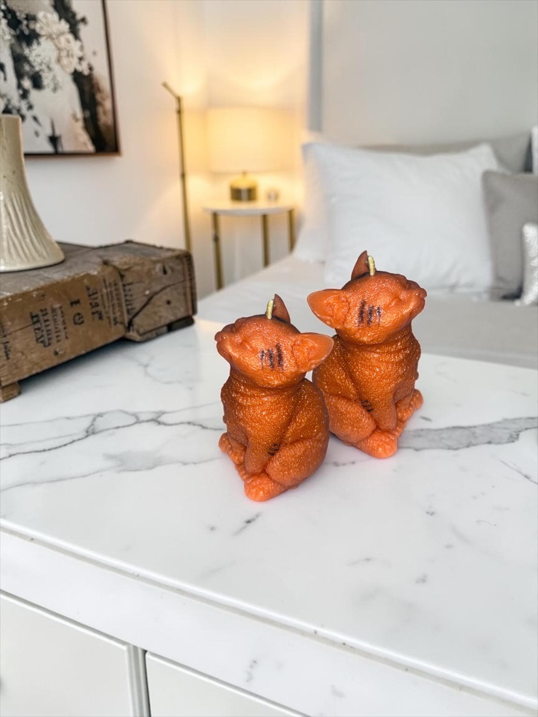 Heathcliff Orange Cat Candle, 2 pc set!