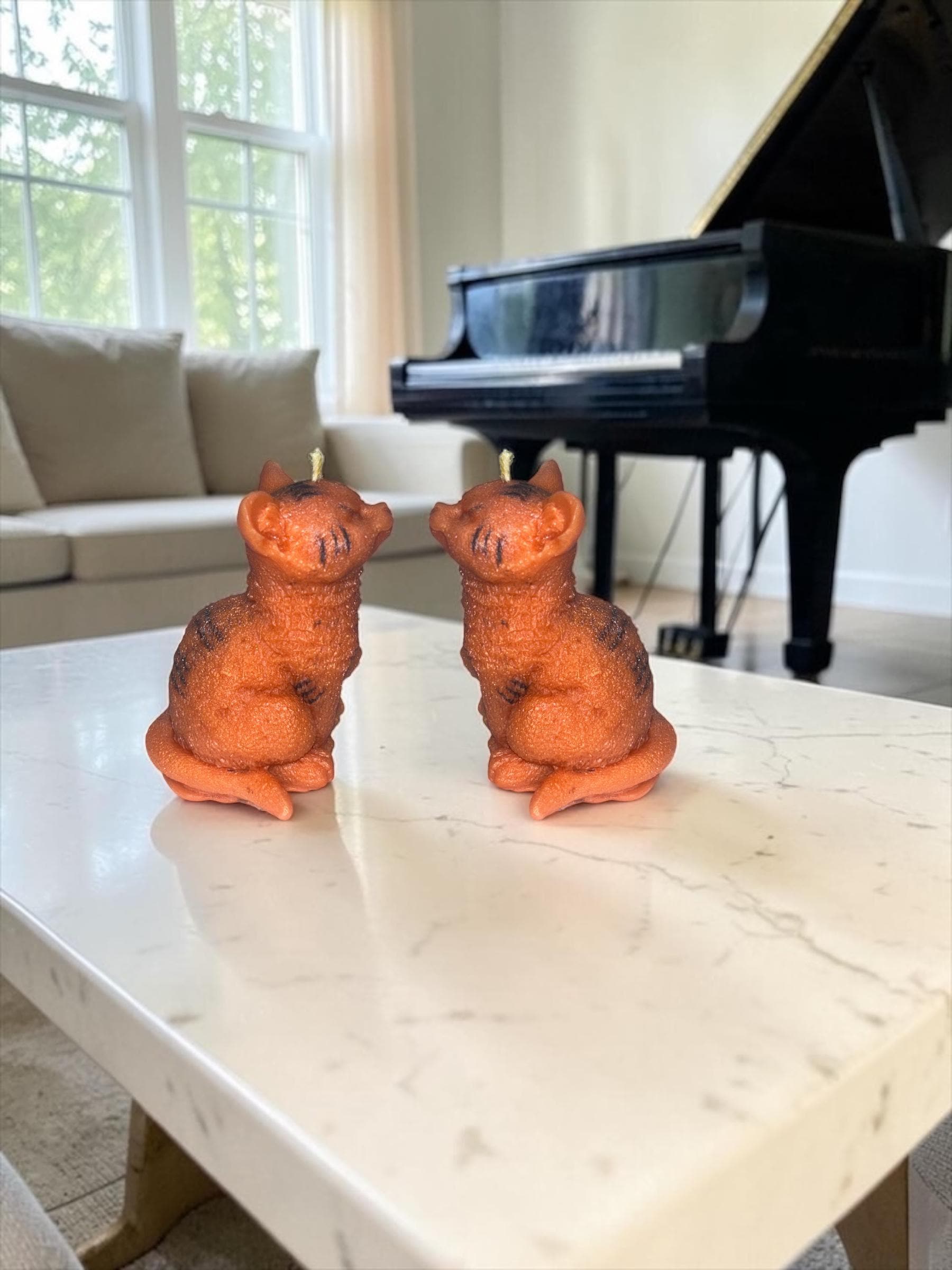 Heathcliff Orange Cat Candle, 2 pc set!