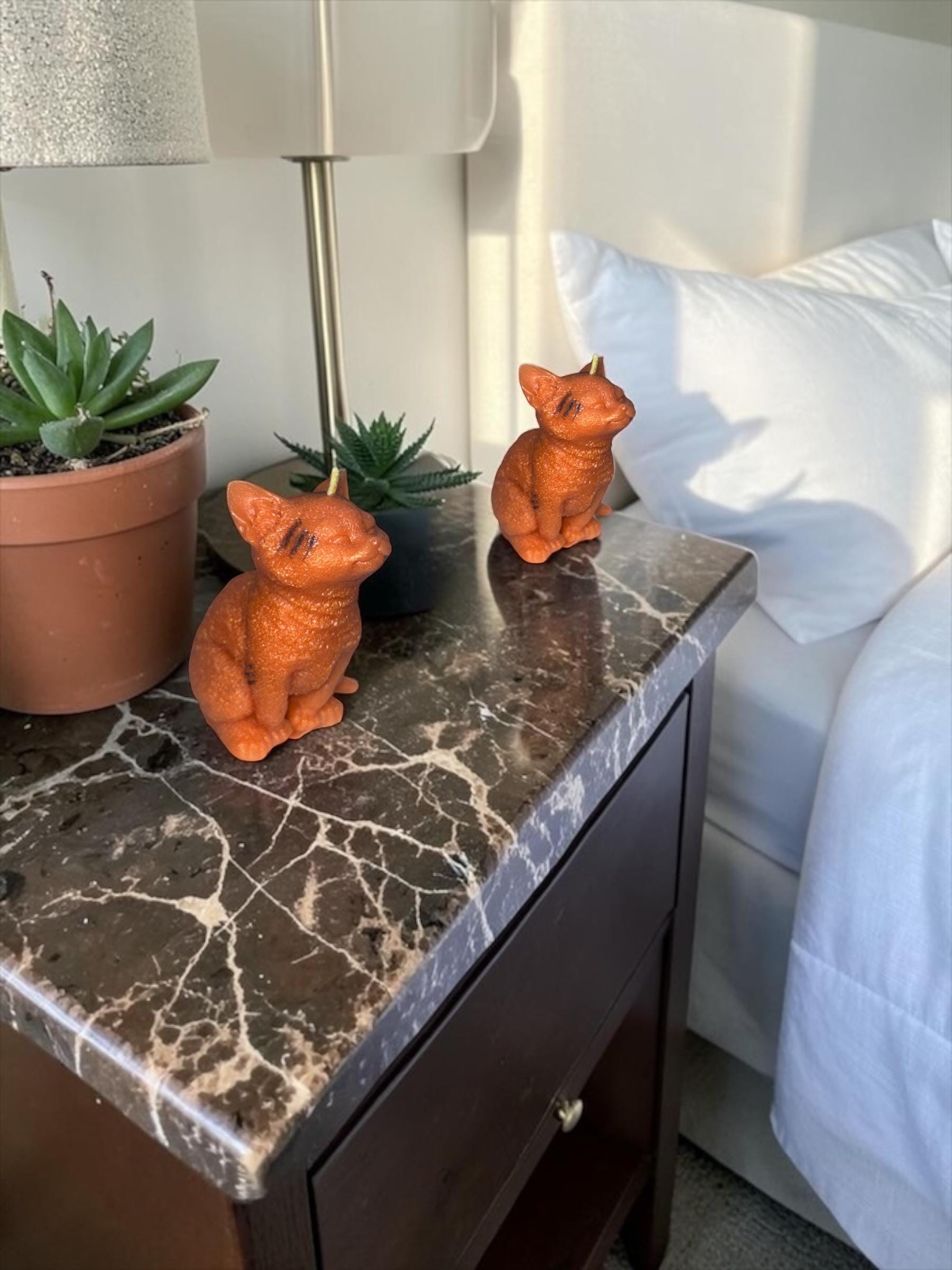 Heathcliff Orange Cat Candle, 2 pc set!