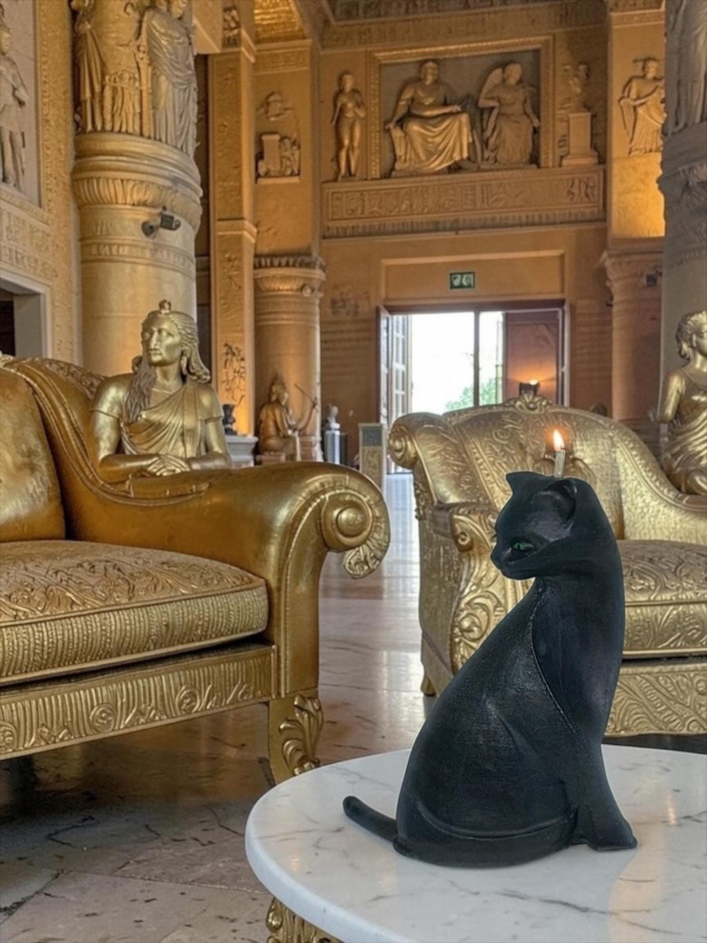 The Black Cat of Bastet Candle, 2pc set!