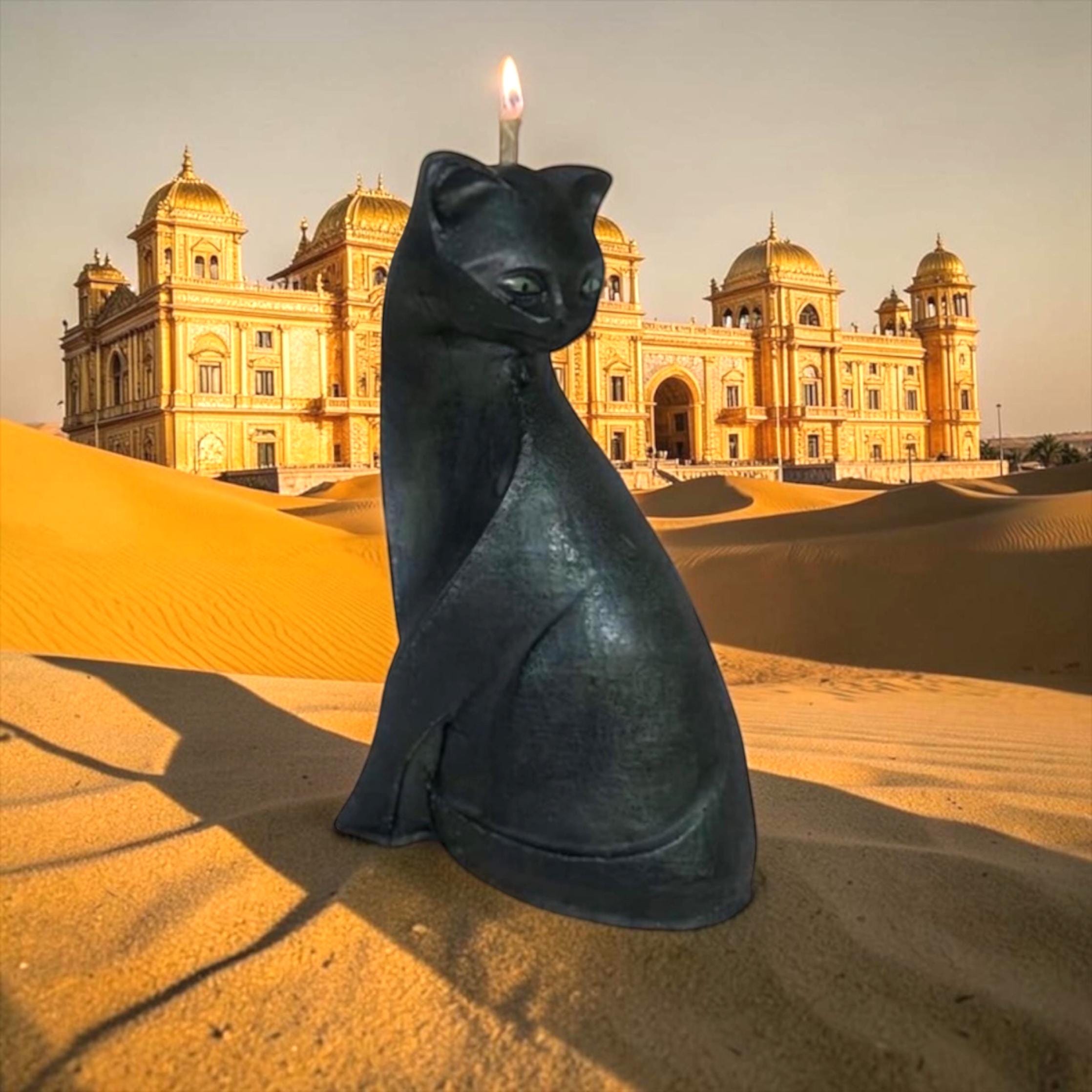 Mystical Black Cat, 2 pc set!