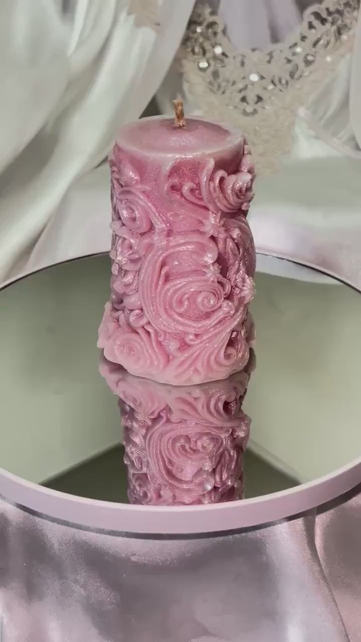 Whimsical Stars Candles, 3D Frosted Whimsical White Moldings, 2pc set!
