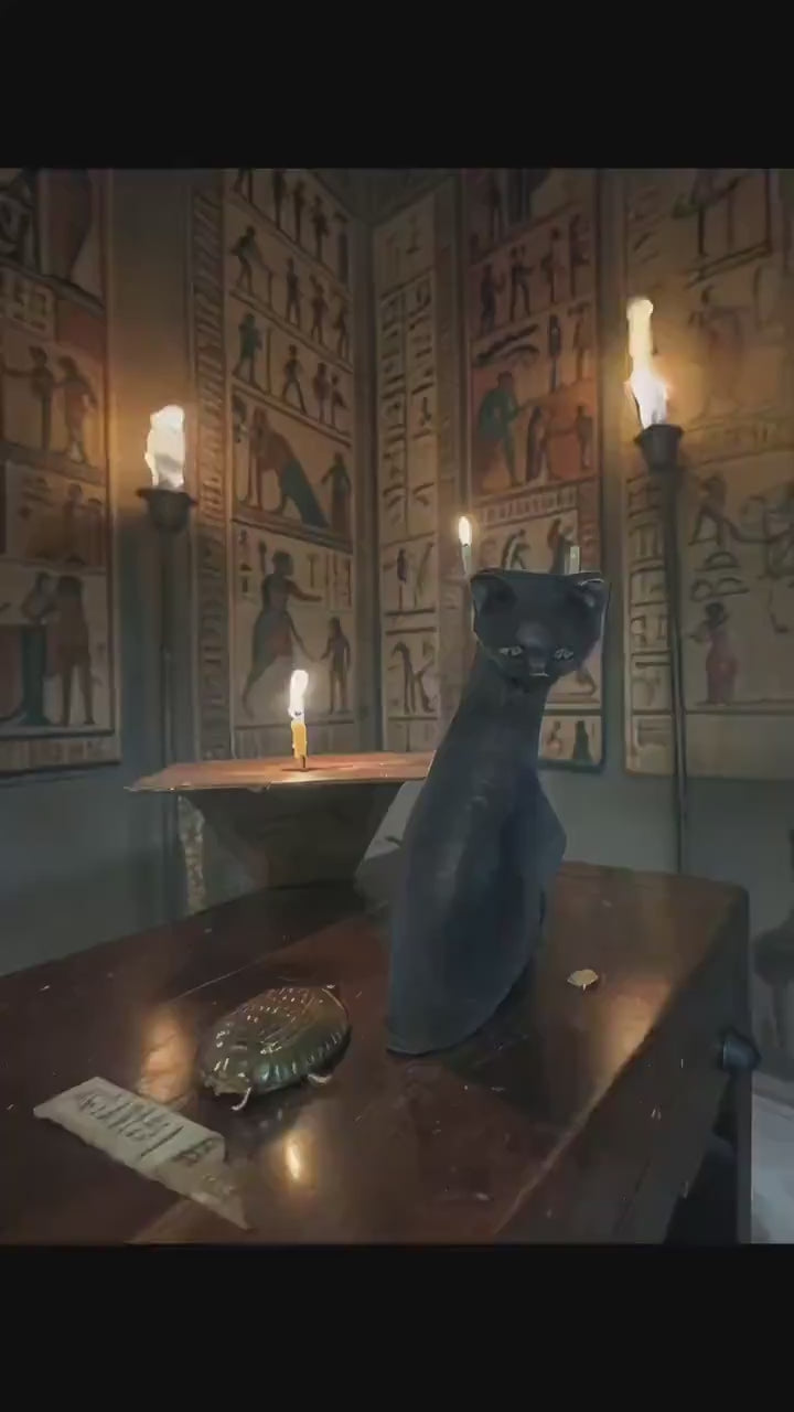 Mystical Black Cat, 2 pc set!