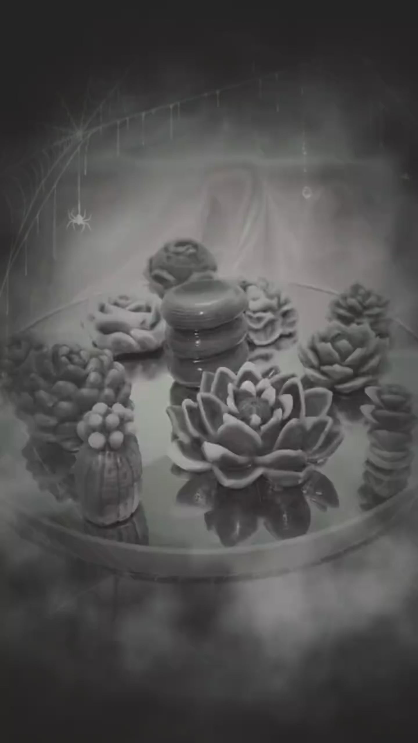 Tartellette di cera glassate 3D floreali scure, profumate all'eucalipto, set da 13 pezzi!