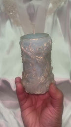 Whimsical Starry Candle w/ 3D crown frosted moldings 2pc set!