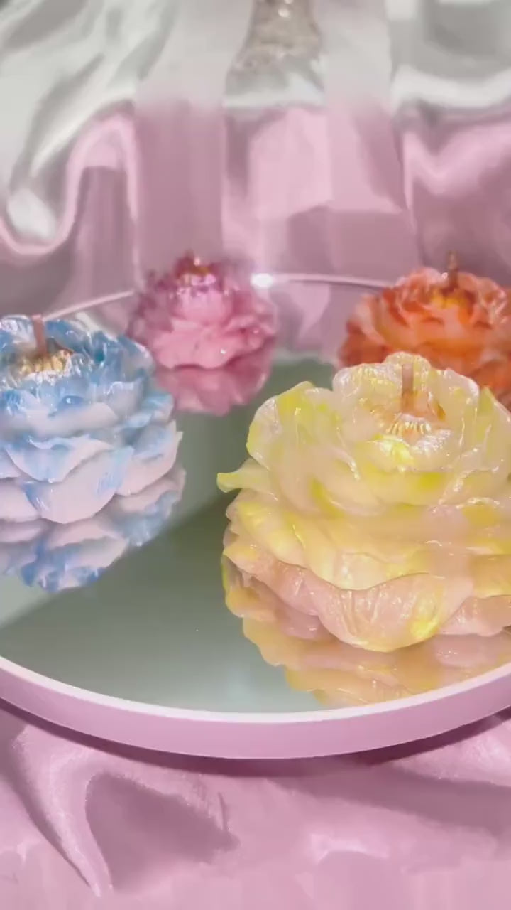 Prosperous Peonies, 3D Frosted Petal Tips, 4 pc set!