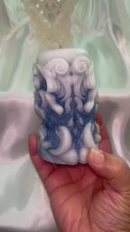 Whimsical Swirls Candle w/ 3D crown frosted moldings 2pc set!