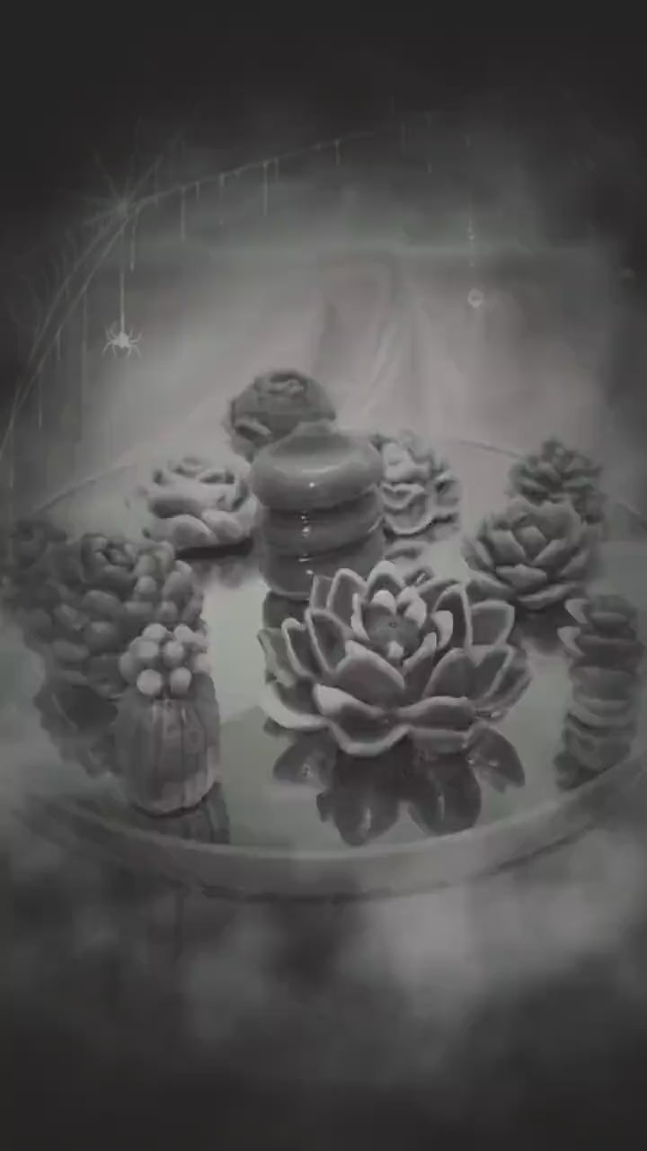 Dark Floral 3D Frosted Wax Tarts, Eucalyptus Scented, 13 pc set!